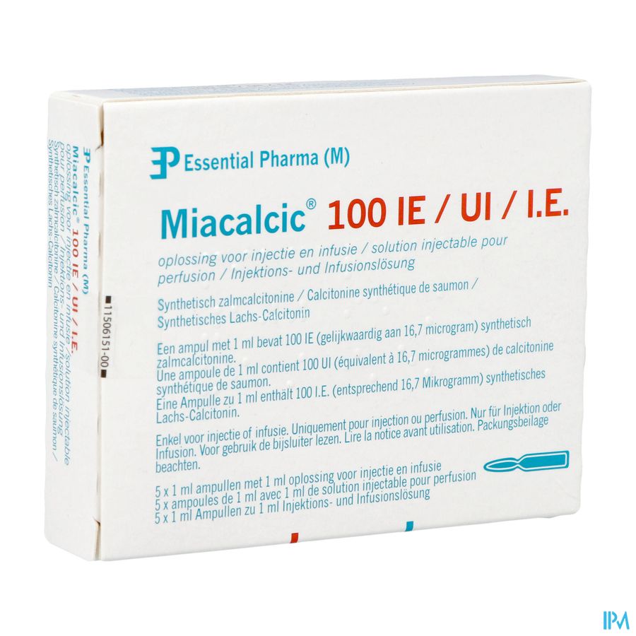 Miacalcic 100ie/ml Opl Voor Inj-inf Amp 5 Miacalcic 100ie/ml Opl Voor Inj-inf Amp 5
