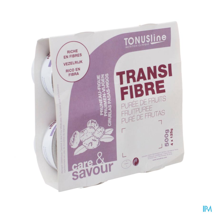 Transifibre Pruimen-vijgen Pot 4x125g Transifibre Pruimen-vijgen Pot 4x125g