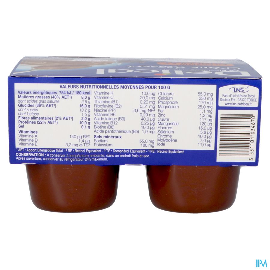 Delical Creme Dessert La Floridine Chocolad.4x200g 5
