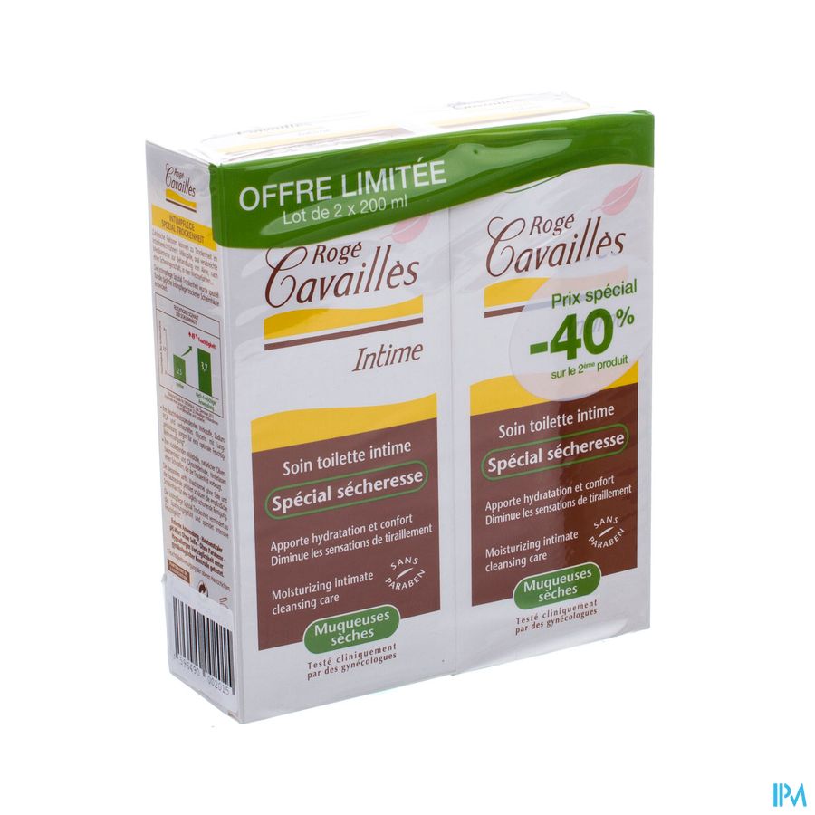 Roge Cavailles Zachte Gel Int.hyg.droogte 2x200ml Roge Cavailles Zachte Gel Int.hyg.droogte 2x200ml