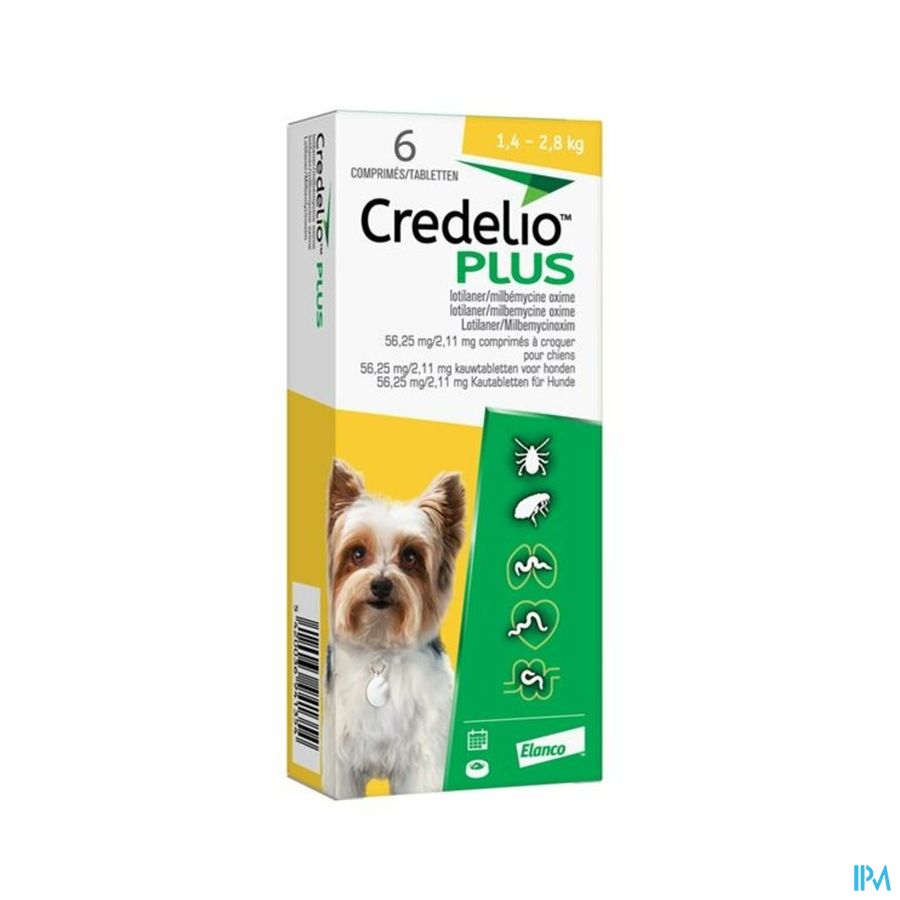 Credelio Plus 56,25mg/2,11mg Hond Kauwtabl 6 Credelio Plus 56,25mg/2,11mg Hond Kauwtabl 6