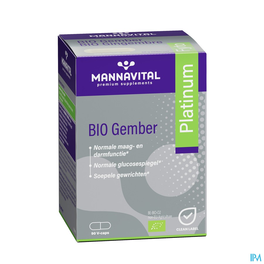 Mannavital Gember Platinum V-caps 90
