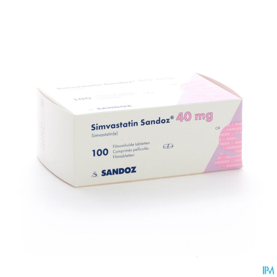 Simvastatin Sandoz 40mg Comp 100 Alu/pvc