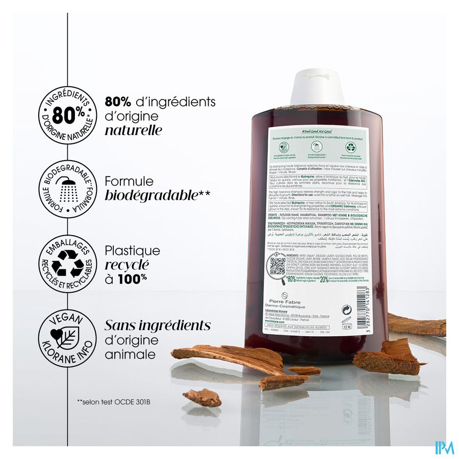 Klorane Capil. Sh Quinine & Edelweiss 400ml Nf 17