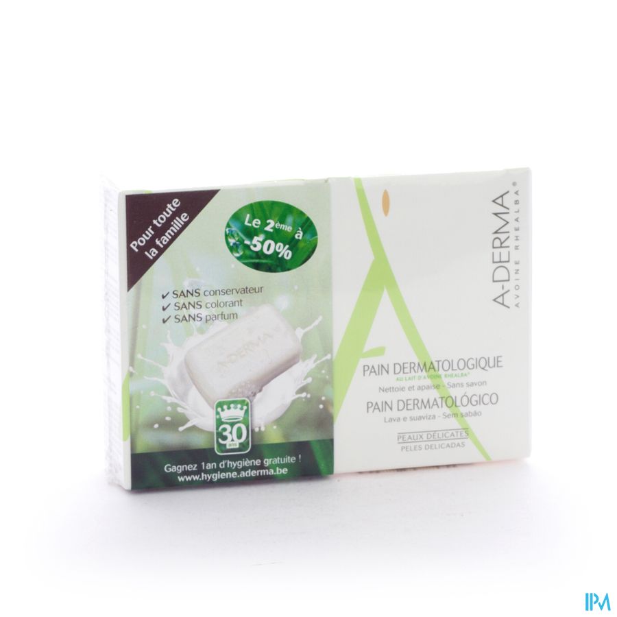 Aderma Avoine Duo Pain Dermato 2x100g 2Ème -50% Aderma Avoine Duo Pain Dermato 2x100g 2Ème -50%