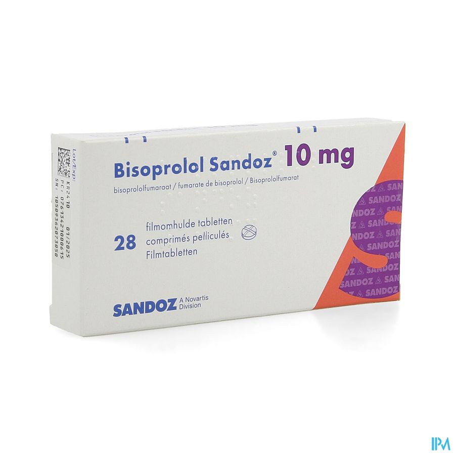 Bisoprolol Sandoz 10mg Tabl 28 X 10mg Bisoprolol Sandoz 10mg Tabl 28 X 10mg