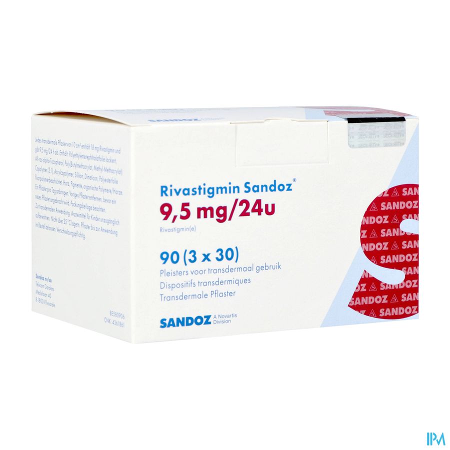 Rivastigmin Sandoz 9,5mg/24u Pleister Transd. 90 Rivastigmin Sandoz 9,5mg/24u Pleister Transd. 90