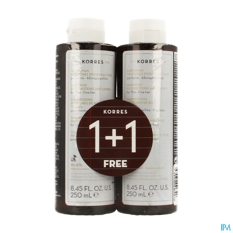 Korres Kh Sh Rice&tile 2x250ml Promo Korres Kh Sh Rice&tile 2x250ml Promo