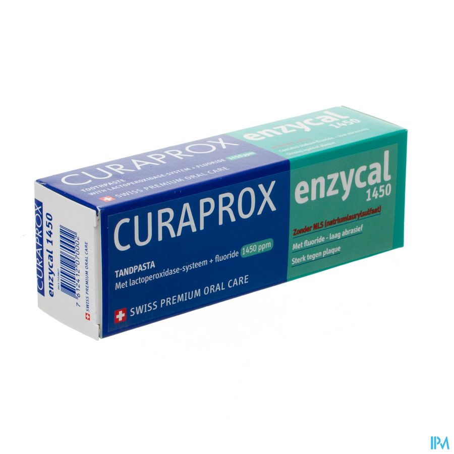 Curaprox Enzycal 1450 Tandpasta Tube 75ml Curaprox Enzycal 1450 Tandpasta Tube 75ml