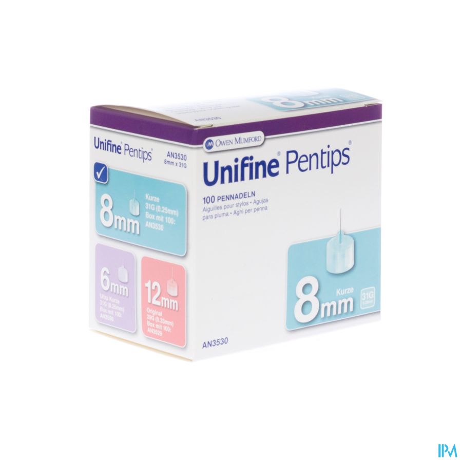 Unifine Pentips Aiguille Stylo 31g 8mm 100 An3530 1