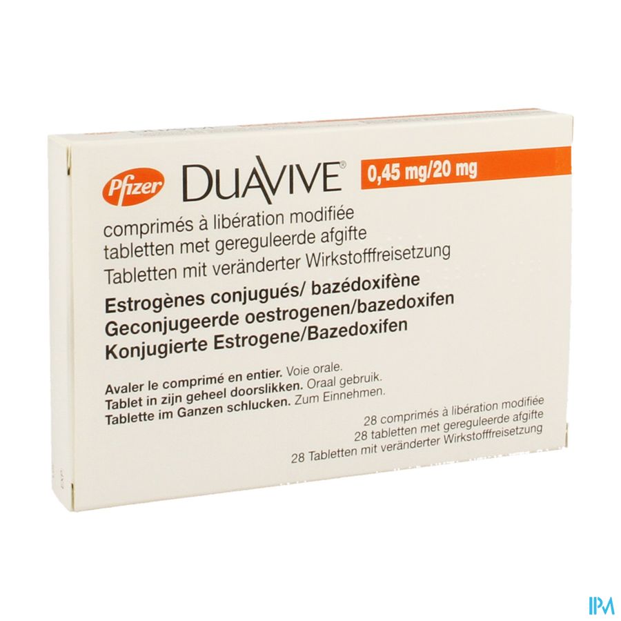 Duavive 0,45mg/20mg Comp Liberation Prolong 28 Duavive 0,45mg/20mg Comp Liberation Prolong 28