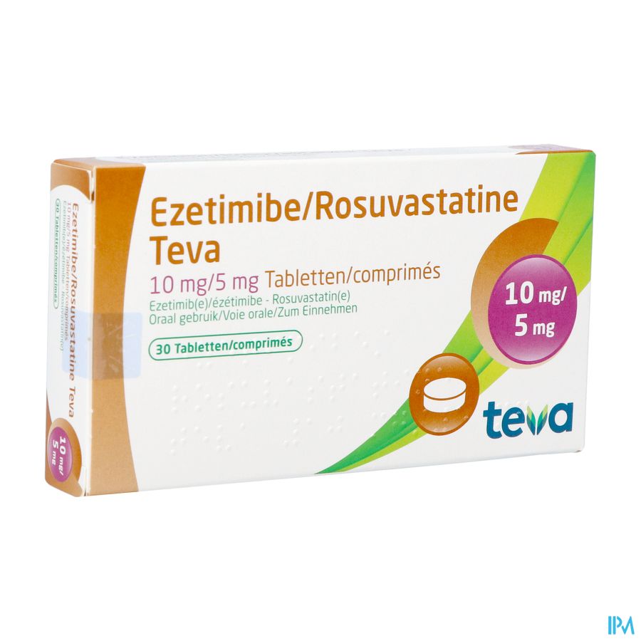 Ezetimibe Rosuvastatine Teva 10mg/ 5mg Comp 30 Ezetimibe Rosuvastatine Teva 10mg/ 5mg Comp 30