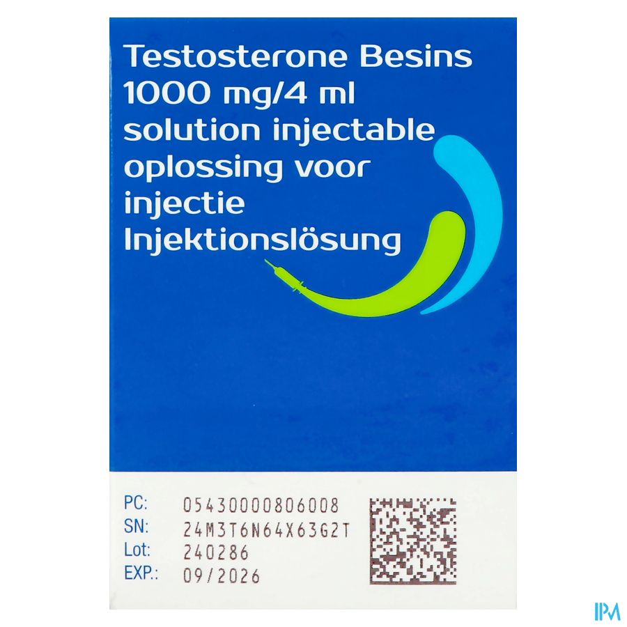 Testosterone Besins 1000mg Sol Inj Fl 4ml Testosterone Besins 1000mg Sol Inj Fl 4ml