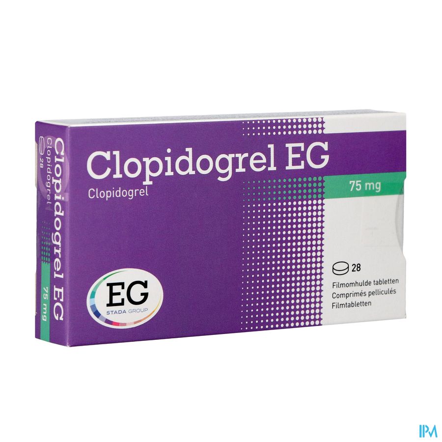 Clopidogrel EG 75 Mg Tabl Pell 28 X 75 Mg Clopidogrel EG 75 Mg Tabl Pell 28 X 75 Mg