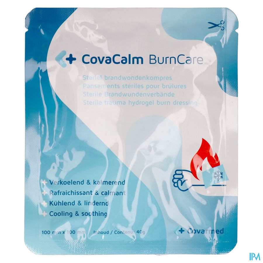 Burncare Covacalm St.brandwond.kompres 10cmx10cm 1 2
