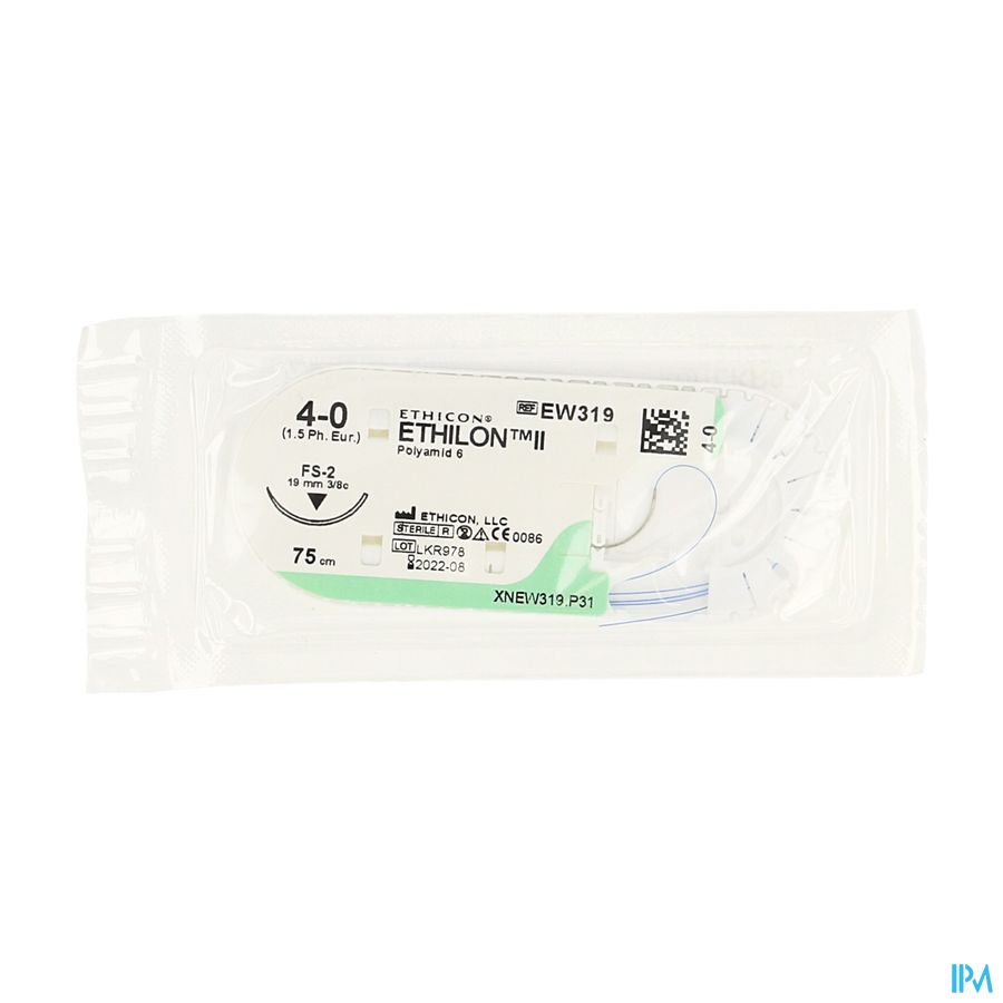 Ethilon Fil De Sutrue 4/0 Ew319