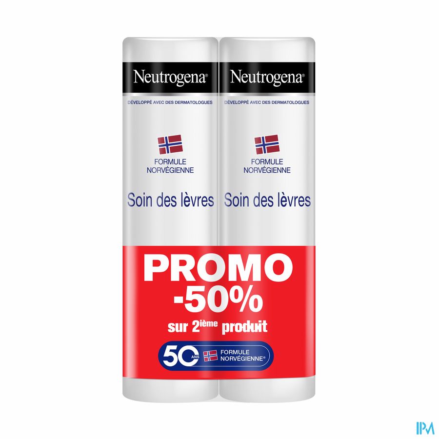 Neutrogena F/n Stick Levres Duo 2x4,8g 2e -50% Neutrogena F/n Stick Levres Duo 2x4,8g 2e -50%