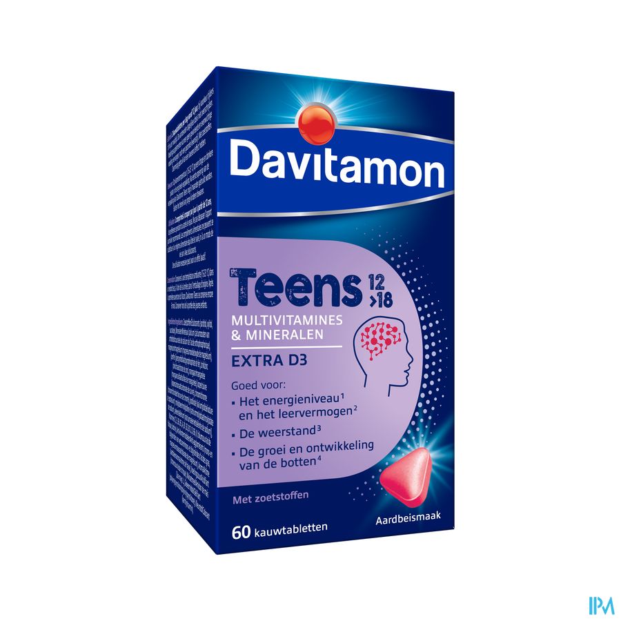 Davitamon Teens Aardbei Comp 60 Davitamon Teens Aardbei Comp 60