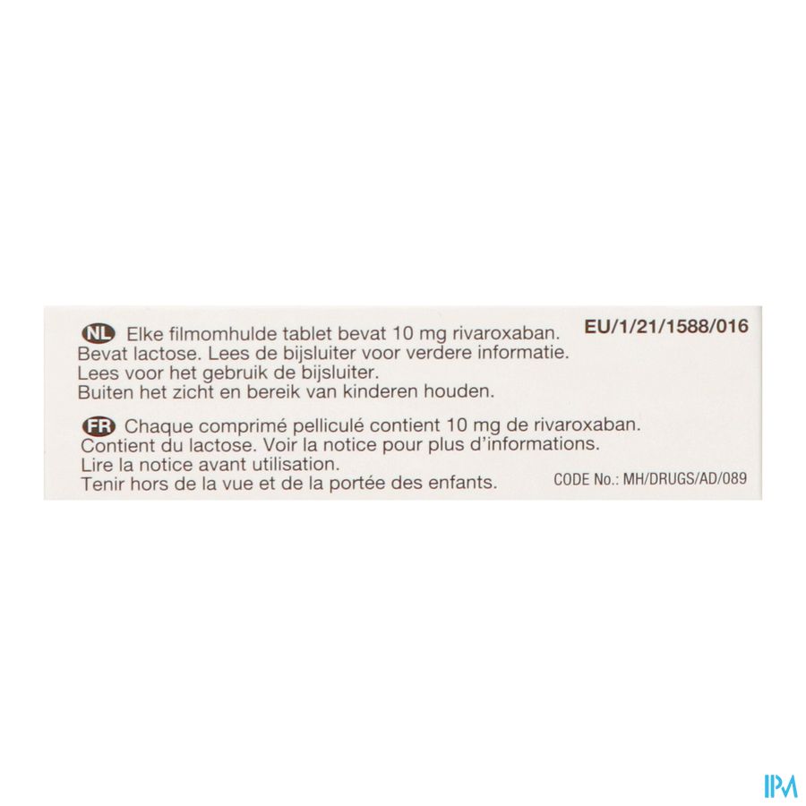 Rivaroxaban Viatris 10mg Comp Pell 30 Rivaroxaban Viatris 10mg Comp Pell 30