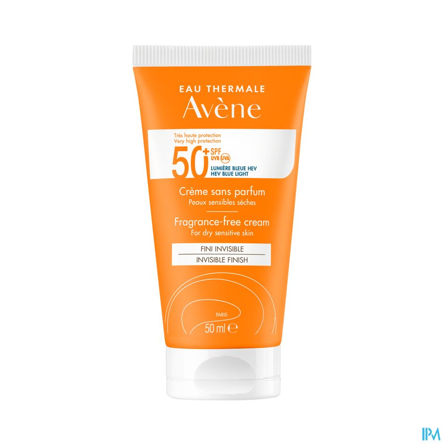 Avene Zon Spf50+ Creme Zonder Parfum 50ml