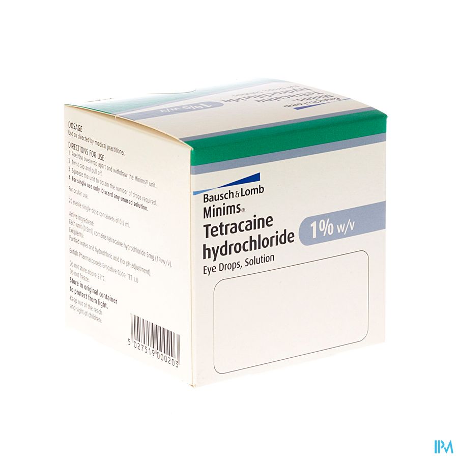 Minims Tetracaine 1% 20x0,5ml Minims Tetracaine 1% 20x0,5ml