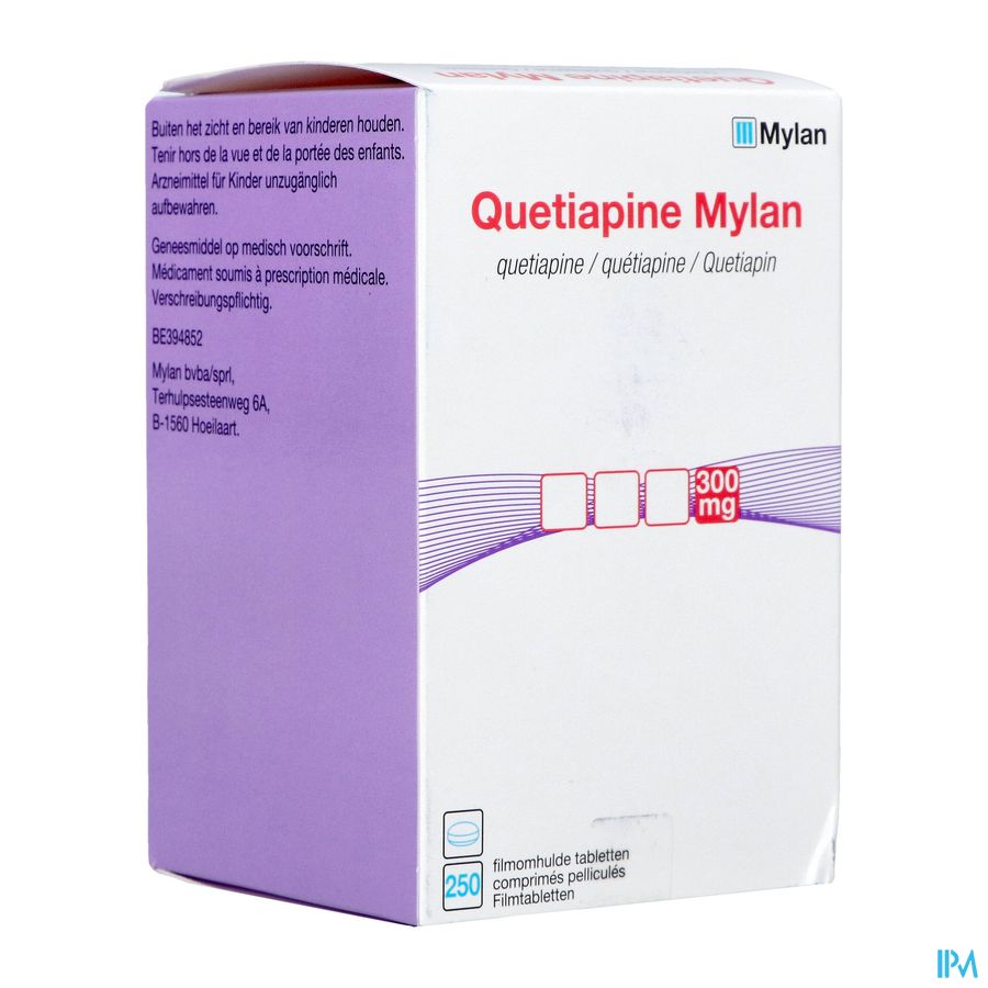 Quetiapine Mylan 300mg Filmomh Tabl 250 Fl Hdpe Quetiapine Mylan 300mg Filmomh Tabl 250 Fl Hdpe