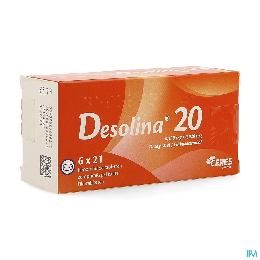 Desolina 20 0,020mg/0,150mg Comp 6 X 21 Desolina 20 0,020mg/0,150mg Comp 6 X 21