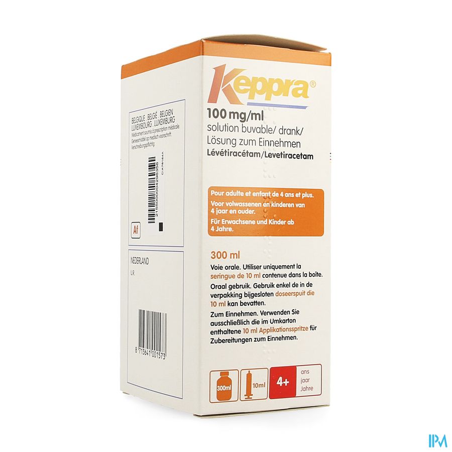 Keppra 100mg/ml siroop (300ml-10ml spuit) Keppra 100mg/ml siroop (300ml-10ml spuit)