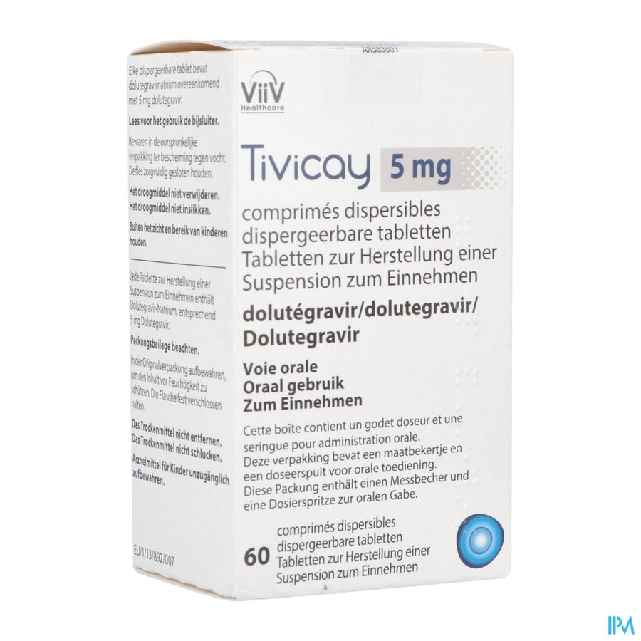 Tivicay 5mg Tabl Dispers. 60 X 5mg Tivicay 5mg Tabl Dispers. 60 X 5mg