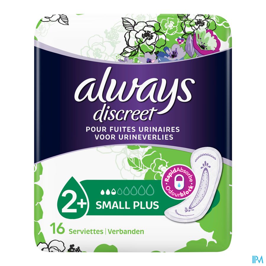 Always Discreet Incontinence Pads Small Plus Spx16 Always Discreet Incontinence Pads Small Plus Spx16