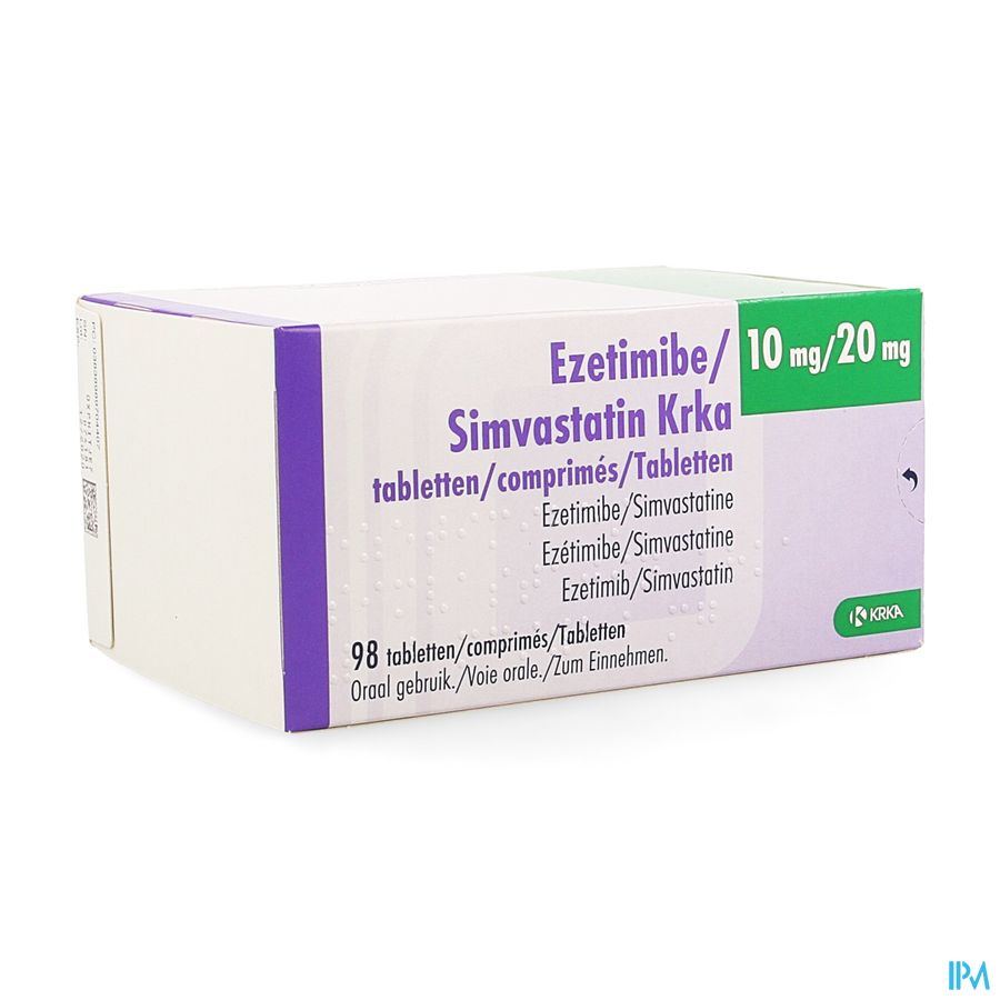 Ezetimibe Simvastatin Krka 10mg/20mg Comp 98 Ezetimibe Simvastatin Krka 10mg/20mg Comp 98