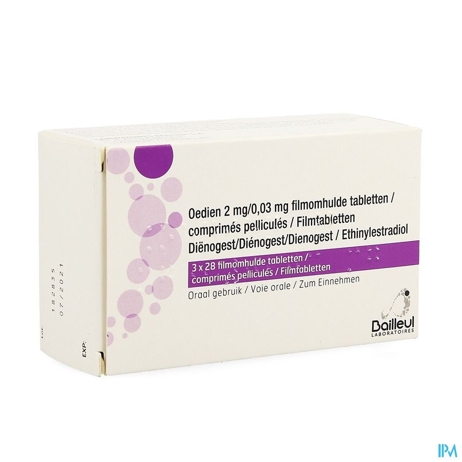 Oedien 2mg/0,03mg Filmomh Tabl 3 X 28 Oedien 2mg/0,03mg Filmomh Tabl 3 X 28