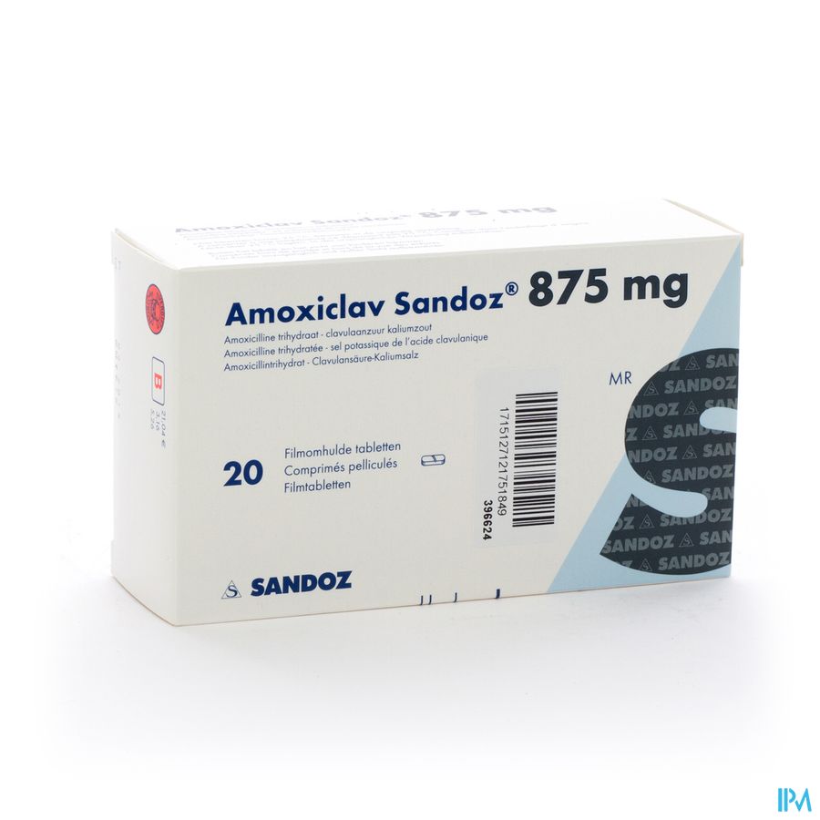 Amoxiclav Sandoz 875mg/125mg Comp 20 3