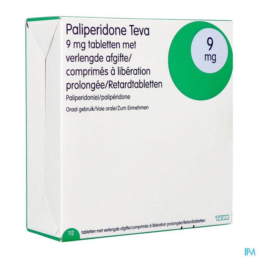 Paliperidone Teva 9mg Verl.afgifte Comp 112 X 9mg 1