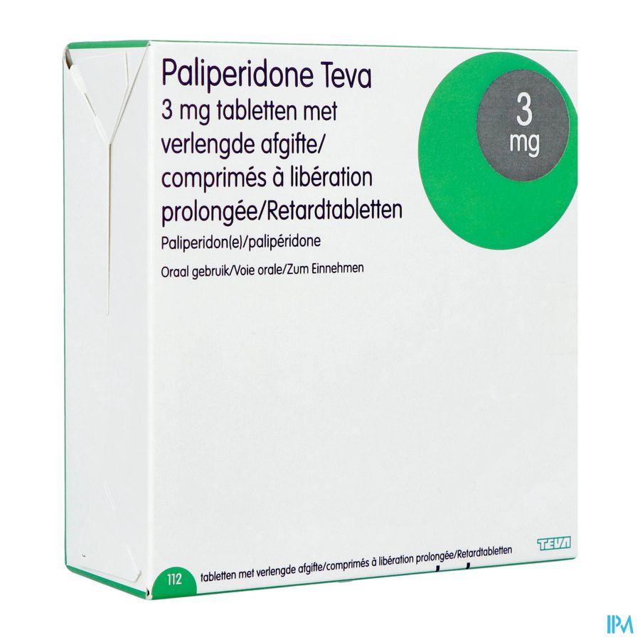 Paliperidone Teva 3mg Verl.afgifte Comp 112 X 3mg Paliperidone Teva 3mg Verl.afgifte Comp 112 X 3mg