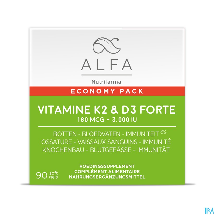 ALFA Vitamine K2 & D3 Forte Softcaps 90
