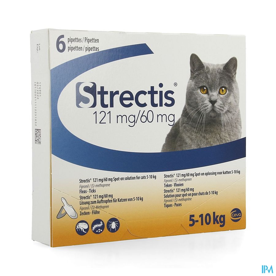 Strectis 121mg/60mg Spot-on Sol Pip 6 Strectis 121mg/60mg Spot-on Sol Pip 6