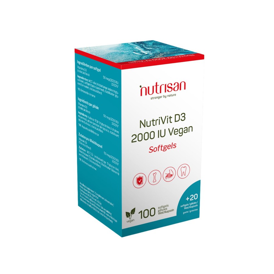 Nutrivit D3 2000 Iu Vegan Softgels 100+20 Gratuit