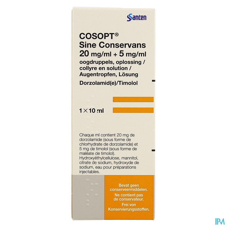 Cosopt Sine Conservans 20mg/ml-5mg/ml Gutt 1x10ml 1