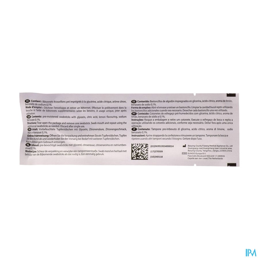 Sonora Katoen Swabs Gedrenkt Glycerine &citroen 3 1