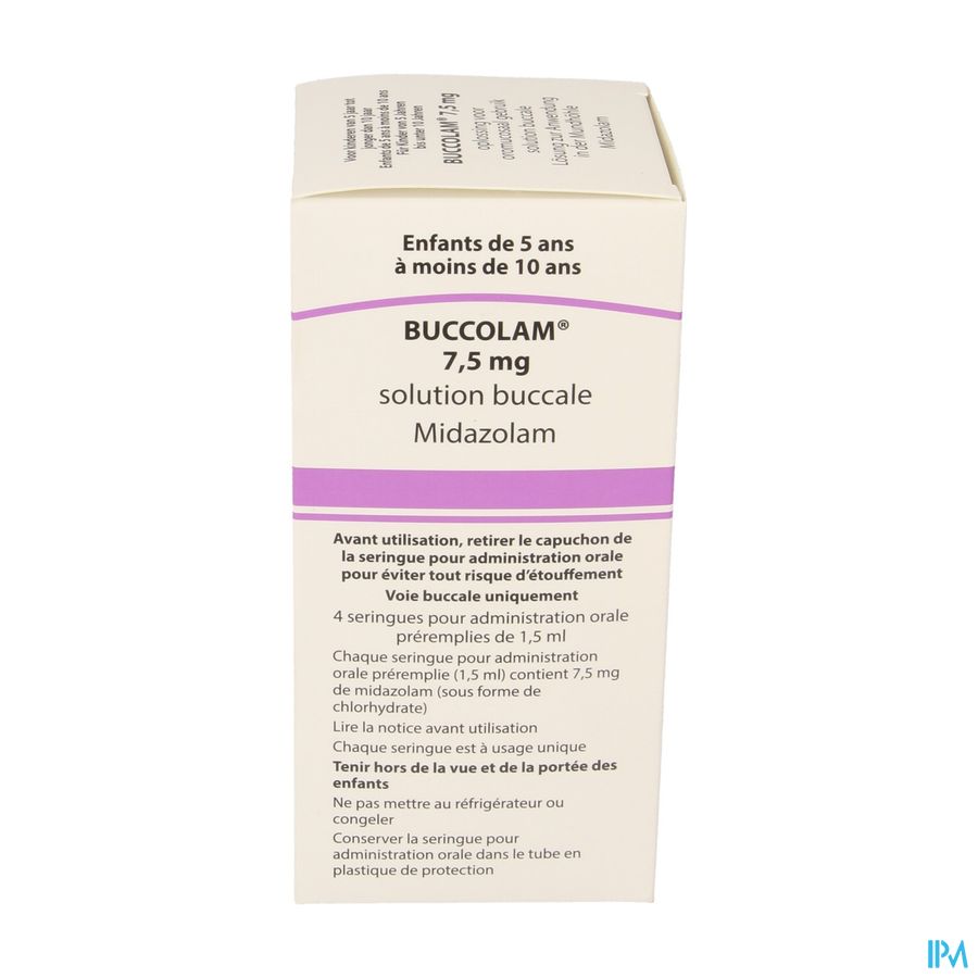 Buccolam 7,5mg Sol Bucc 4 Ser Dos Prerempl 1,5ml Buccolam 7,5mg Sol Bucc 4 Ser Dos Prerempl 1,5ml