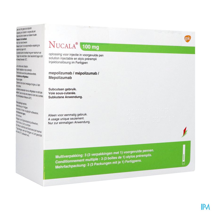 Nucala 100mg Abacus Sol Inj Voorgevulde Pen 3 Nucala 100mg Abacus Sol Inj Voorgevulde Pen 3