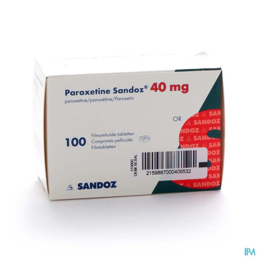 Paroxetine 40mg Sandoz Comp 100 X 40mg Paroxetine 40mg Sandoz Comp 100 X 40mg