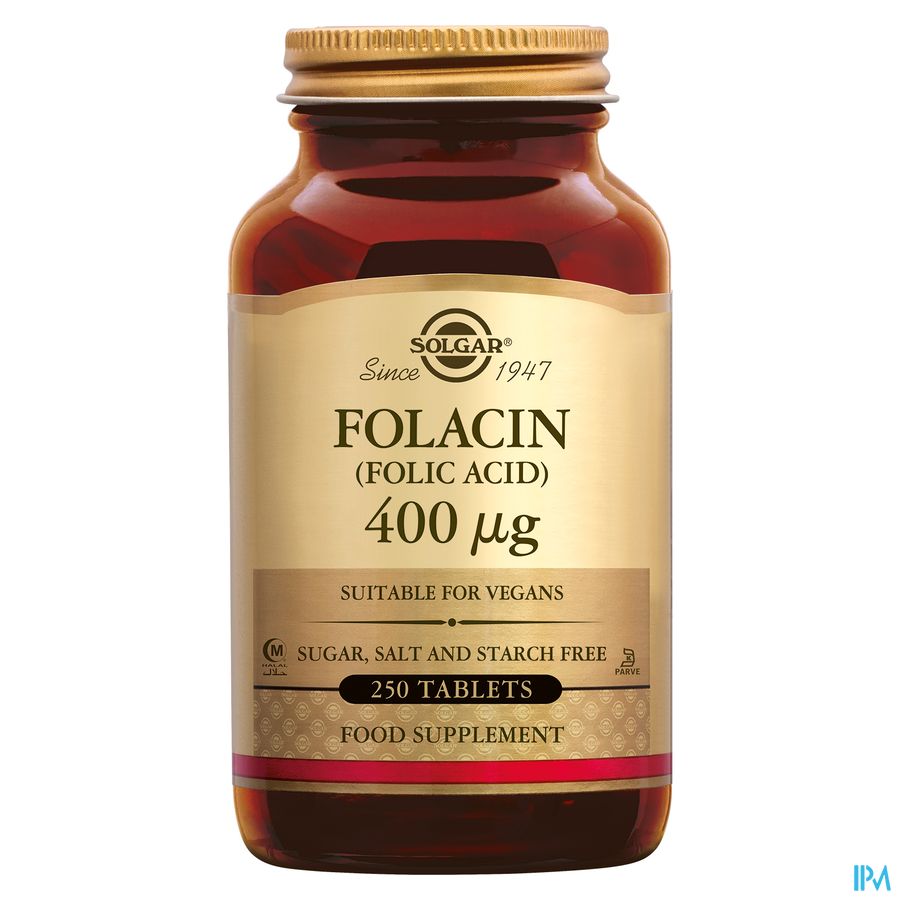 Solgar Folacin (foliumzuur) Comp 250x400mcg Solgar Folacin (foliumzuur) Comp 250x400mcg