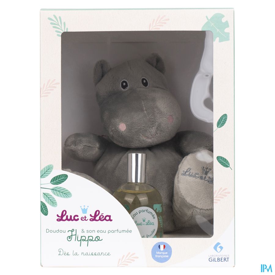 Luc&lea Koffertje Knuffel Nijlpaard + Parfum