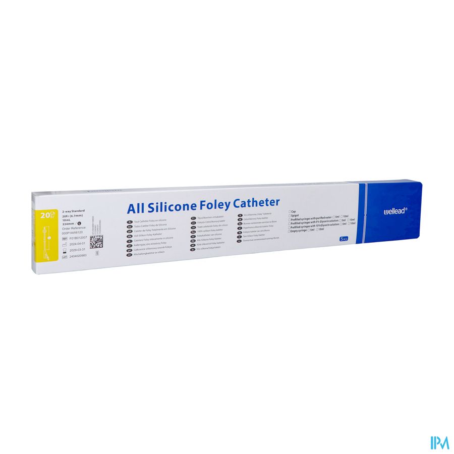 Wellead 2 Weg Nel Sil Kath 10ml 41cm Ch20 M 5 Wellead 2 Weg Nel Sil Kath 10ml 41cm Ch20 M 5