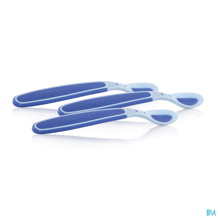 Nûby Cuillères thermosensibles - bleu -3p -  3m+ 4