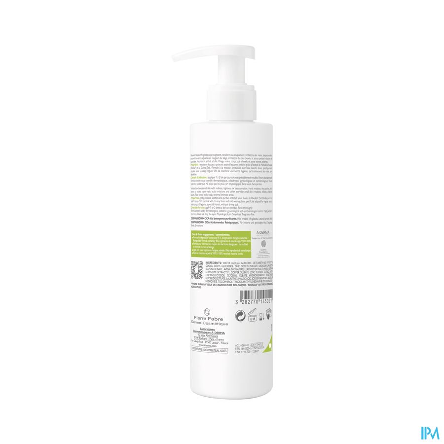 Aderma Dermalibour+ Cica Gel Schuimend 200ml 3