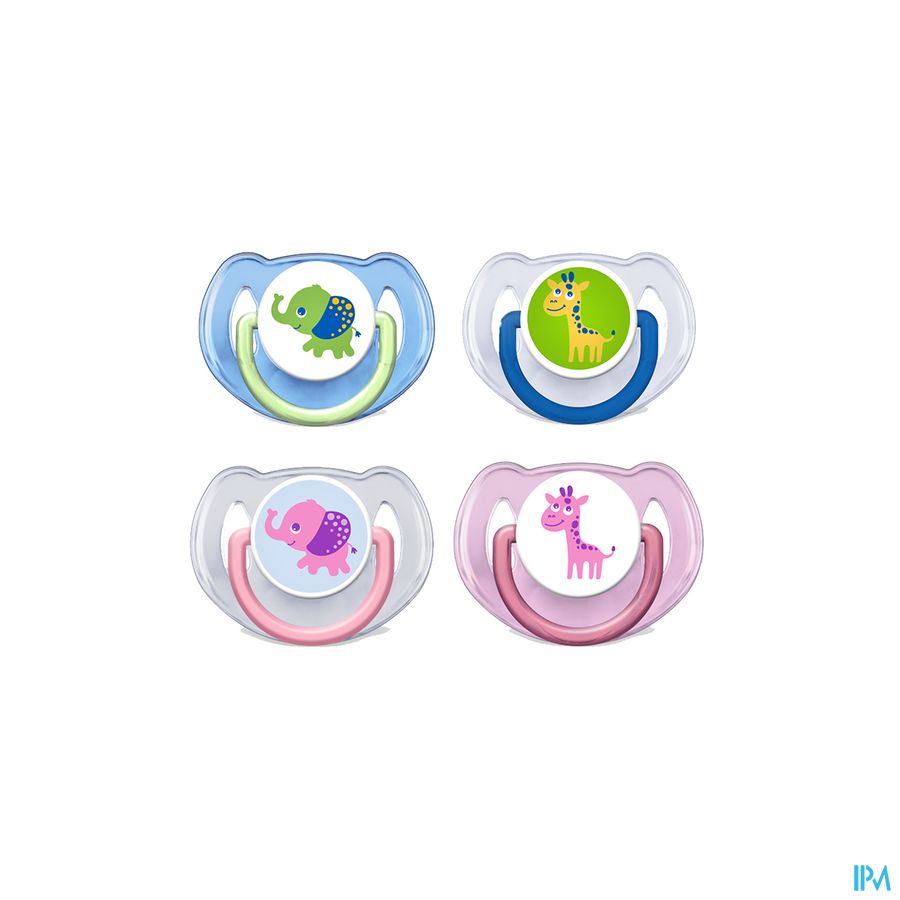 Philips Avent Fopspeen Olifant Giraf 6m+ 2 SCF195/22