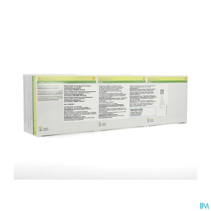 Relvar Ellipta 92/22mcg Abacus Pdr Inhal 3x30dose Relvar Ellipta 92/22mcg Abacus Pdr Inhal 3x30dose